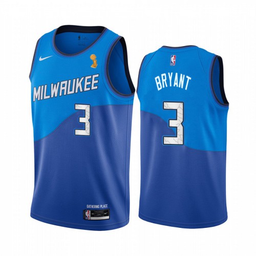 Nike Milwaukee Bucks #3 Elijah Bryant Youth 2021 NBA Finals Champions City Edition Jersey Blue Youth Nike Milwaukee Bucks #3 Elijah Bryant Youth 2021 NBA Finals Champions City Edition Jersey Blue Youth
