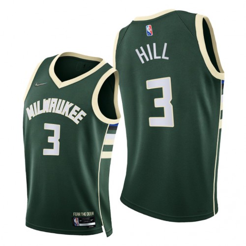 Nike Milwaukee Bucks #3 George Hill Womens 2021-22 75th Diamond Anniversary NBA Jersey Green Womens Nike Milwaukee Bucks #3 George Hill Womens 2021-22 75th Diamond Anniversary NBA Jersey Green Womens