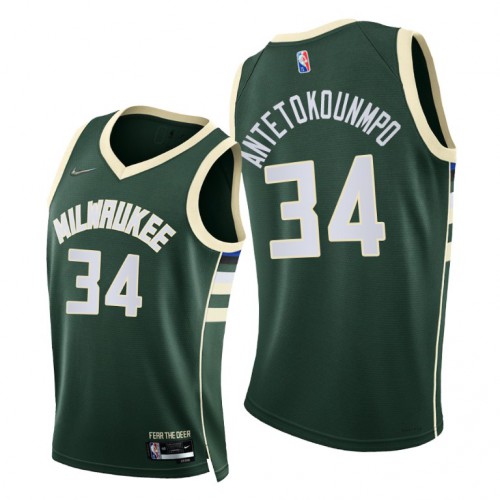 Nike Milwaukee Bucks #34 Giannis Antetokounmpo Mens 2021-22 75th Diamond Anniversary NBA Jersey Green Mens Nike Milwaukee Bucks #34 Giannis Antetokounmpo Mens 2021-22 75th Diamond Anniversary NBA Jersey Green Mens