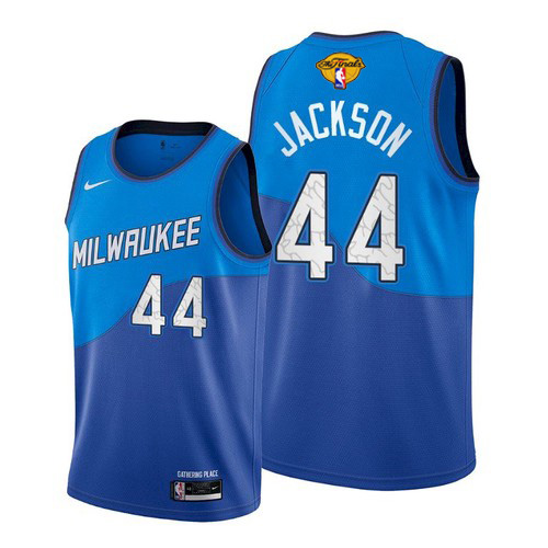 Nike Milwaukee Bucks #44 Justin Jackson Mens 2021 NBA Finals Bound City Edition Jersey Blue Mens Nike Milwaukee Bucks #44 Justin Jackson Mens 2021 NBA Finals Bound City Edition Jersey Blue Mens