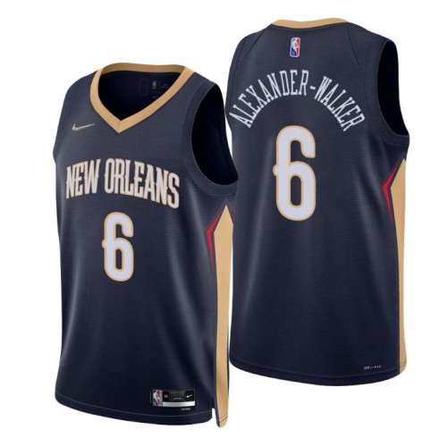 Nike New Orleans Pelicans #6 Nickeil Alexander-Walker Navy Mens 2021-22 NBA 75th Anniversary Diamond Swingman Jersey – Icon Edition Mens Nike New Orleans Pelicans #6 Nickeil Alexander-Walker Navy Mens 2021-22 NBA 75th Anniversary Diamond Swingman Jersey – Icon Edition Mens