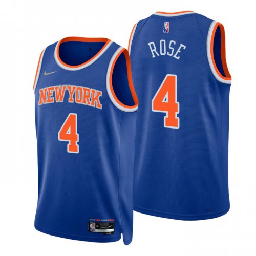 Nike New York Knicks #4 Derrick Rose Blue Mens 2021-22 NBA 75th Anniversary Diamond Swingman Jersey – Icon Edition Mens Nike New York Knicks #4 Derrick Rose Blue Mens 2021-22 NBA 75th Anniversary Diamond Swingman Jersey – Icon Edition Mens