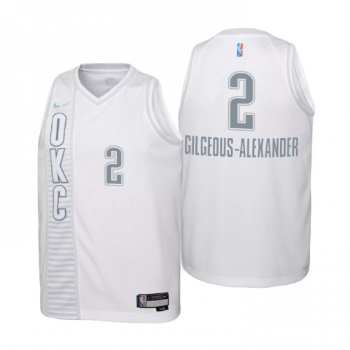 Oklahoma City Oklahoma City Thunder #2 Shai Gilgeous-Alexander Youth Nike White 2021/22 Swingman Jersey – City Edition Youth Oklahoma City Oklahoma City Thunder #2 Shai Gilgeous-Alexander Youth Nike White 2021/22 Swingman Jersey – City Edition Youth