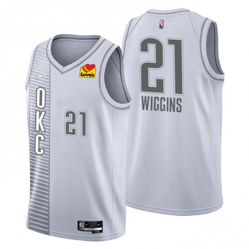 Oklahoma City Oklahoma City Thunder #21 Aaron Wiggins Mens Nike Gray 2021/22 Swingman NBA Jersey – City Edition Mens Oklahoma City Oklahoma City Thunder #21 Aaron Wiggins Mens Nike Gray 2021/22 Swingman NBA Jersey – City Edition Mens