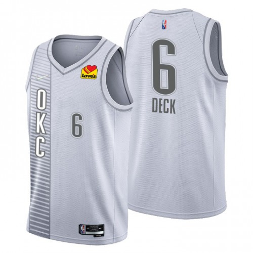 Oklahoma City Oklahoma City Thunder #6 Gabriel Deck Mens Nike Gray 2021/22 Swingman NBA Jersey – City Edition Mens Oklahoma City Oklahoma City Thunder #6 Gabriel Deck Mens Nike Gray 2021/22 Swingman NBA Jersey – City Edition Mens