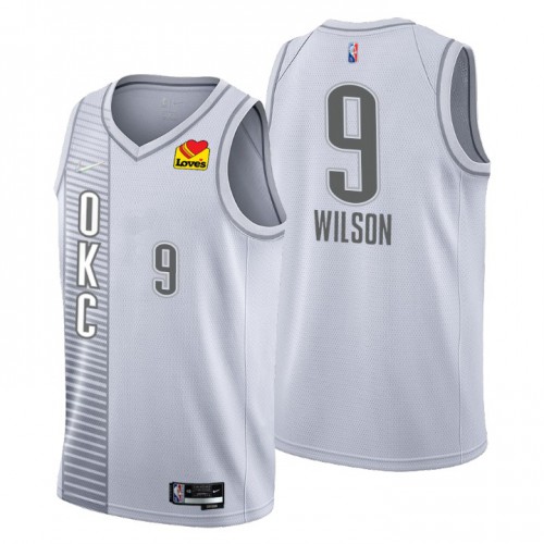 Oklahoma City Oklahoma City Thunder #9 D.J.Wilson Mens Nike Gray 2021/22 Swingman NBA Jersey – City Edition Mens Oklahoma City Oklahoma City Thunder #9 D.J.Wilson Mens Nike Gray 2021/22 Swingman NBA Jersey – City Edition Mens