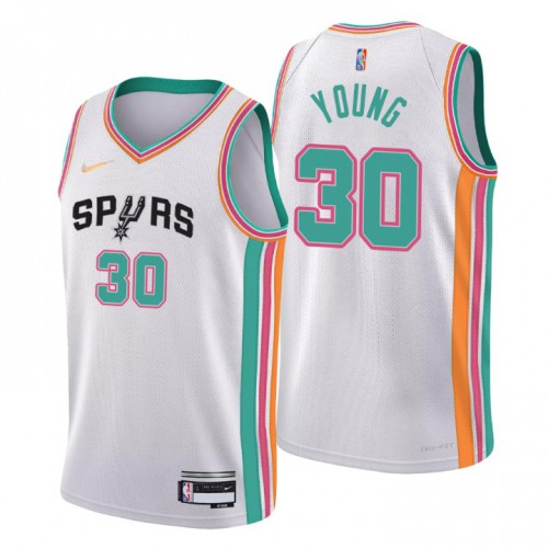 San Antonio San Antonio Spurs #30 Thaddeus Young Mens Nike White 2021/22 Swingman NBA Jersey – City Edition Mens San Antonio San Antonio Spurs #30 Thaddeus Young Mens Nike White 2021/22 Swingman NBA Jersey – City Edition Mens