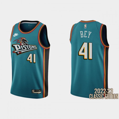 Detroit Detroit Pistons #41 Saddiq Bey Teal Mens Nike NBA 2022-23 Classic Edition Jersey Mens Detroit Detroit Pistons #41 Saddiq Bey Teal Mens Nike NBA 2022-23 Classic Edition Jersey Mens