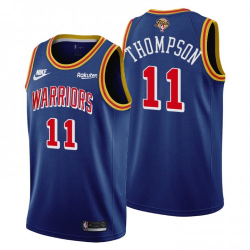 Golden State Golden State Warriors #11 Klay Thompson Youth Nike Releases Classic Edition 2022 NBA Finals 75th Anniversary Jersey Blue Youth Golden State Golden State Warriors #11 Klay Thompson Youth Nike Releases Classic Edition 2022 NBA Finals 75th Anniversary Jersey Blue Youth