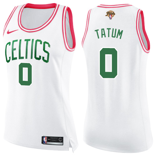 Nike Boston Celtics #0 Jayson Tatum White/Pink Womens 2022 NBA Finals Swingman Fashion Jersey Womens Nike Boston Celtics #0 Jayson Tatum White/Pink Womens 2022 NBA Finals Swingman Fashion Jersey Womens
