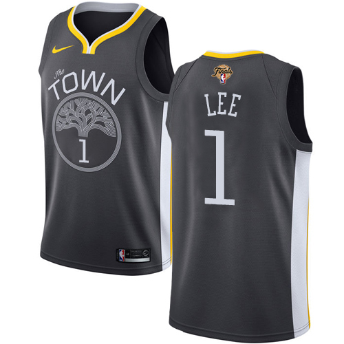 Nike Golden State Warriors #1 Damion Lee Black 2022 NBA Finals Swingman Statement Edition Jersey Mens Nike Golden State Warriors #1 Damion Lee Black 2022 NBA Finals Swingman Statement Edition Jersey Mens