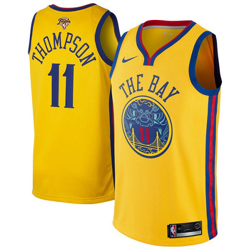 Nike Golden State Warriors #11 Klay Thompson Gold Youth 2022 NBA Finals Swingman City Edition Jersey Youth Nike Golden State Warriors #11 Klay Thompson Gold Youth 2022 NBA Finals Swingman City Edition Jersey Youth