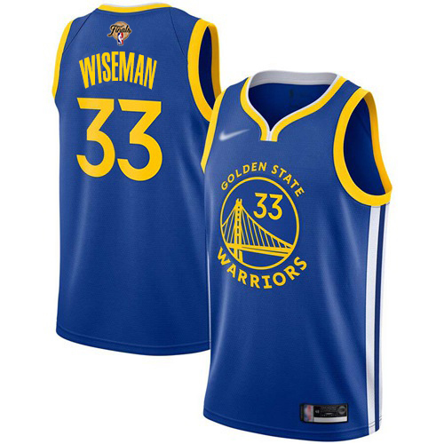 Nike Golden State Warriors #33 James Wiseman Blue Swingman Icon Edition 2022 NBA Finals Jersey Mens Nike Golden State Warriors #33 James Wiseman Blue Swingman Icon Edition 2022 NBA Finals Jersey Mens
