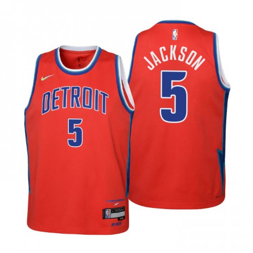 Detroit Detroit Pistons #5 Frank Jackson Youth Nike Red 2021/22 Swingman Jersey – City Edition Youth Detroit Detroit Pistons #5 Frank Jackson Youth Nike Red 2021/22 Swingman Jersey – City Edition Youth