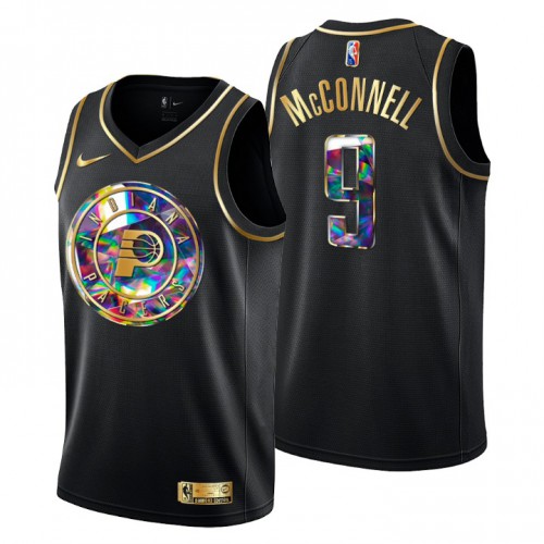 Indiana Indiana Pacers #9 T.J. McConnell Mens Golden Edition Diamond Logo 2021/22 Swingman Jersey – Black Mens Indiana Indiana Pacers #9 T.J. McConnell Mens Golden Edition Diamond Logo 2021/22 Swingman Jersey – Black Mens