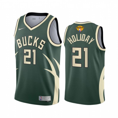 Milwaukee Milwaukee Bucks #21 Jrue Holiday Mens 2021 NBA Finals Bound Swingman Earned Edition Jersey Green Youth Milwaukee Milwaukee Bucks #21 Jrue Holiday Mens 2021 NBA Finals Bound Swingman Earned Edition Jersey Green Youth