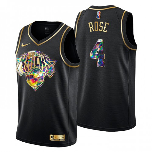 New York New York Knicks #4 Derrick Rose Mens Golden Edition Diamond Logo 2021/22 Swingman Jersey – Black Mens New York New York Knicks #4 Derrick Rose Mens Golden Edition Diamond Logo 2021/22 Swingman Jersey – Black Mens