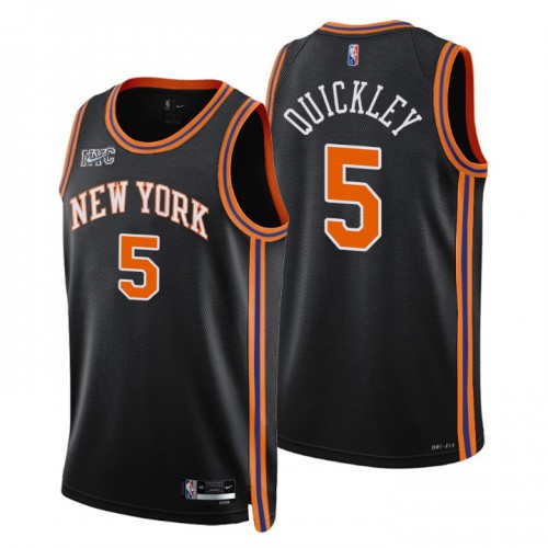 New York New York Knicks #5 Immanuel Quickley Mens Nike Black 2021/22 Swingman NBA Jersey – City Edition Mens New York New York Knicks #5 Immanuel Quickley Mens Nike Black 2021/22 Swingman NBA Jersey – City Edition Mens