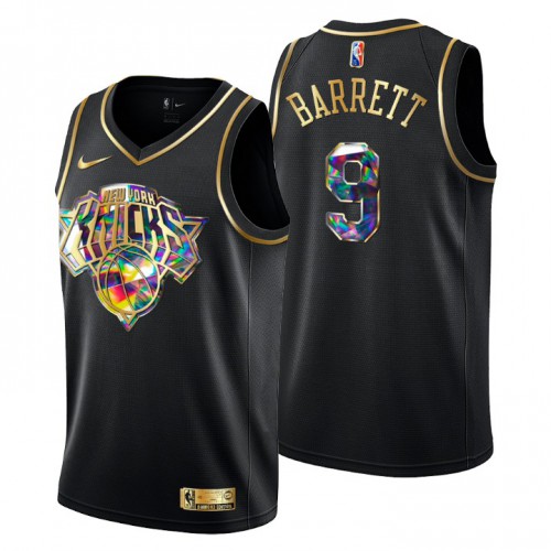 New York New York Knicks #9 R.J. Barrett Mens Golden Edition Diamond Logo 2021/22 Swingman Jersey – Black Mens New York New York Knicks #9 R.J. Barrett Mens Golden Edition Diamond Logo 2021/22 Swingman Jersey – Black Mens