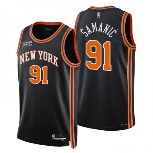 New York New York Knicks #91 Luka Samanic Mens Nike Black 2021/22 Swingman NBA Jersey – City Edition Mens New York New York Knicks #91 Luka Samanic Mens Nike Black 2021/22 Swingman NBA Jersey – City Edition Mens
