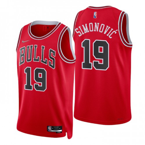 Nike Chicago Bulls #19 Marko Simonovic Red Mens 2021-22 NBA 75th Anniversary Diamond Swingman Jersey – Icon Edition Mens Nike Chicago Bulls #19 Marko Simonovic Red Mens 2021-22 NBA 75th Anniversary Diamond Swingman Jersey – Icon Edition Mens
