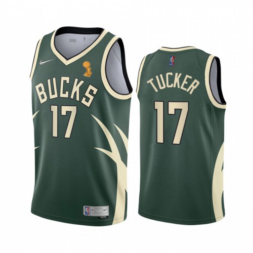 Nike Milwaukee Bucks #17 P.J. Tucker Womens 2021 NBA Finals Champions Swingman Earned Edition Jersey Green Womens Nike Milwaukee Bucks #17 P.J. Tucker Womens 2021 NBA Finals Champions Swingman Earned Edition Jersey Green Womens
