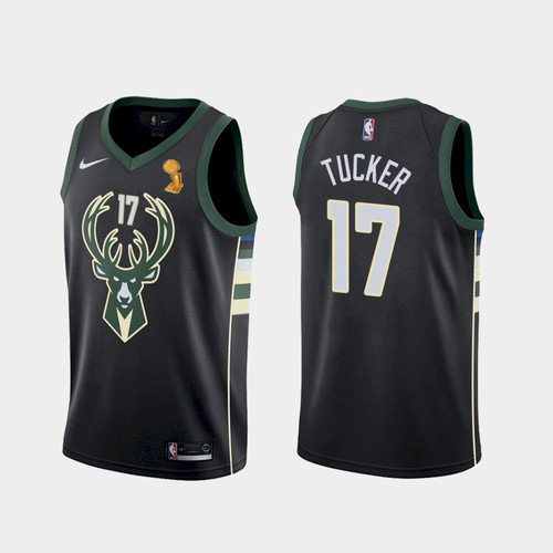 Nike Milwaukee Bucks #17 P.J. Tucker Youth 2021 NBA Finals Champions Swingman Statement Edition Jersey Black Youth Nike Milwaukee Bucks #17 P.J. Tucker Youth 2021 NBA Finals Champions Swingman Statement Edition Jersey Black Youth