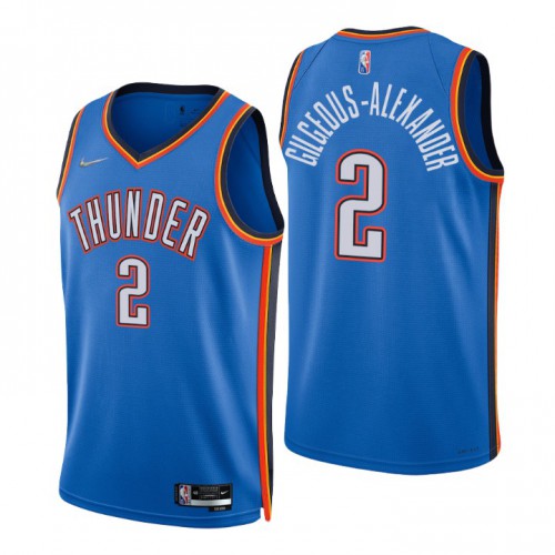Nike Oklahoma City Thunder #2 Shai Gilgeous-Alexander Blue Mens 2021-22 NBA 75th Anniversary Diamond Swingman Jersey – Icon Edition Mens Nike Oklahoma City Thunder #2 Shai Gilgeous-Alexander Blue Mens 2021-22 NBA 75th Anniversary Diamond Swingman Jersey – Icon Edition Mens