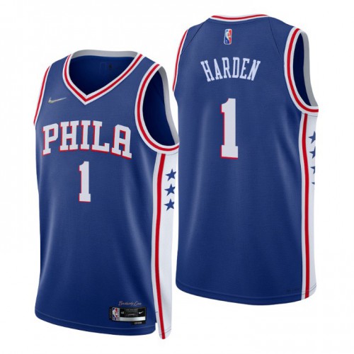 Nike Philadelphia 76ers #1 James Harden Royal Youth 2021-22 NBA 75th Anniversary Diamond Swingman Jersey – Icon Edition Youth Nike Philadelphia 76ers #1 James Harden Royal Youth 2021-22 NBA 75th Anniversary Diamond Swingman Jersey – Icon Edition Youth