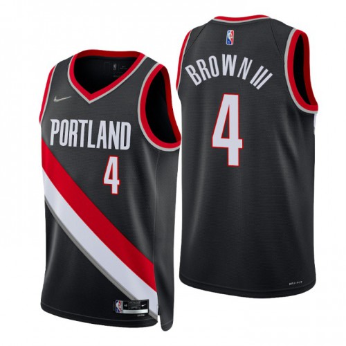 Nike Portland Trail Blazers #4 Greg Brown III Black Mens 2021-22 NBA 75th Anniversary Diamond Swingman Jersey – Icon Edition Mens Nike Portland Trail Blazers #4 Greg Brown III Black Mens 2021-22 NBA 75th Anniversary Diamond Swingman Jersey – Icon Edition Mens