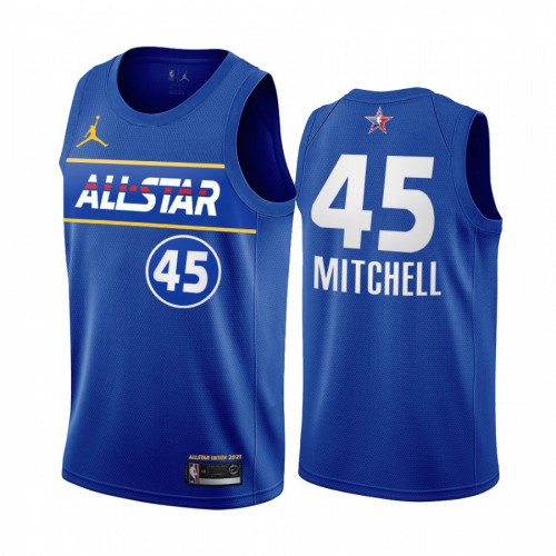 Mens #45 Donovan Mitchell Jordan Brand Blue 2021 NBA All-Star Game Swingman Finished Jersey Mens Mens #45 Donovan Mitchell Jordan Brand Blue 2021 NBA All-Star Game Swingman Finished Jersey Mens