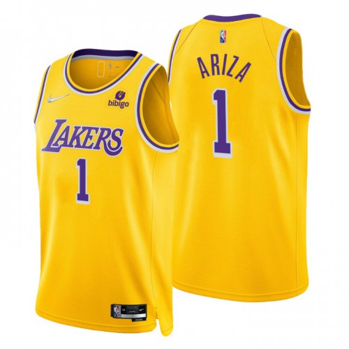 Nike Los Angeles Lakers #1 Trevor Ariza Gold Mens 2021-22 NBA 75th Anniversary Diamond Swingman Jersey – Icon Edition Mens Nike Los Angeles Lakers #1 Trevor Ariza Gold Mens 2021-22 NBA 75th Anniversary Diamond Swingman Jersey – Icon Edition Mens