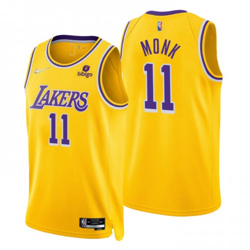 Nike Los Angeles Lakers #11 Malik Monk Gold Mens 2021-22 NBA 75th Anniversary Diamond Swingman Jersey – Icon Edition Mens Nike Los Angeles Lakers #11 Malik Monk Gold Mens 2021-22 NBA 75th Anniversary Diamond Swingman Jersey – Icon Edition Mens