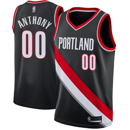 Blazers #00 Carmelo Anthony Black Basketball Swingman Icon Edition Jersey Blazers #00 Carmelo Anthony Black Basketball Swingman Icon Edition Jersey