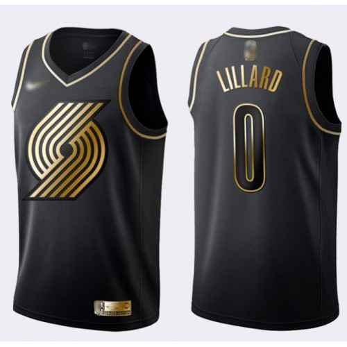 Blazers #0 Damian Lillard Black/Gold Basketball Swingman Limited Edition Jersey Blazers #0 Damian Lillard Black/Gold Basketball Swingman Limited Edition Jersey