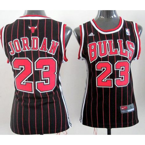 Cheap Women Chicago Bulls 23 Michael Jordan Black Red Strip NBA Jersey Cheap Women Chicago Bulls 23 Michael Jordan Black Red Strip NBA Jersey