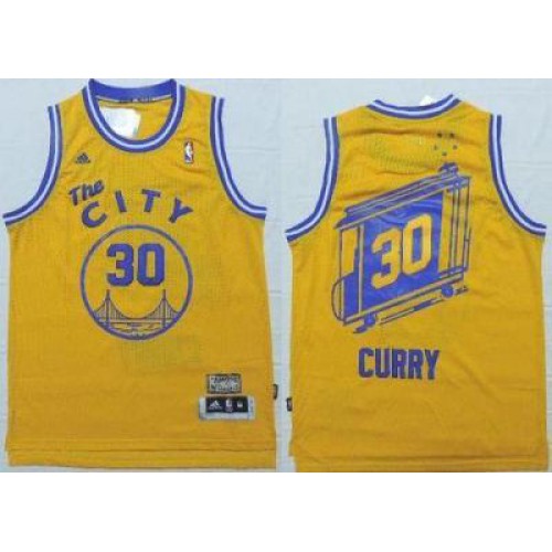 Golden State Warriors #30 Stephen Curry Gold Throwback The City Stitched NBA Jersey Golden State Warriors #30 Stephen Curry Gold Throwback The City Stitched NBA Jersey