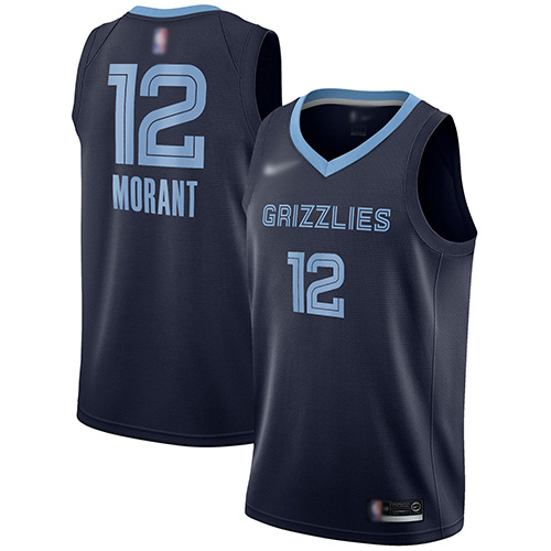 Grizzlies #12 Ja Morant Navy Blue Basketball Swingman Icon Edition Jersey Grizzlies #12 Ja Morant Navy Blue Basketball Swingman Icon Edition Jersey