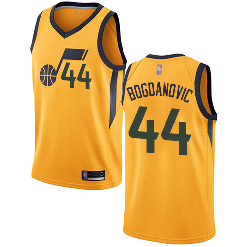 Jazz #44 Bojan Bogdanovic Yellow Basketball Swingman Statement Edition Jersey Jazz #44 Bojan Bogdanovic Yellow Basketball Swingman Statement Edition Jersey