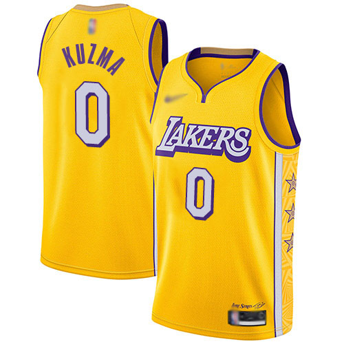 Lakers #0 Kyle Kuzma Gold Basketball Swingman City Edition 2019/20 Jersey Lakers #0 Kyle Kuzma Gold Basketball Swingman City Edition 2019/20 Jersey