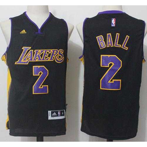 Los Angeles Lakers #2 Lonzo Ball Black(Purple NO.) Stitched NBA Jersey Los Angeles Lakers #2 Lonzo Ball Black(Purple NO.) Stitched NBA Jersey