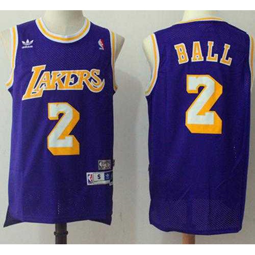 Los Angeles Lakers #2 Lonzo Ball Purple Throwback Stitched NBA Jersey Los Angeles Lakers #2 Lonzo Ball Purple Throwback Stitched NBA Jersey