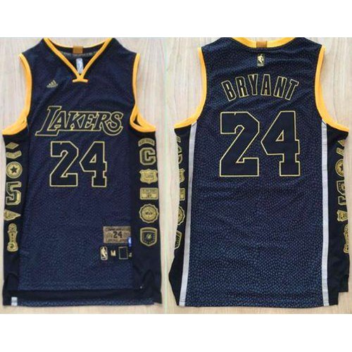Los Angeles Lakers #24 Kobe Bryant Black Serpentine Retirement Memorial Stitched NBA Jersey Los Angeles Lakers #24 Kobe Bryant Black Serpentine Retirement Memorial Stitched NBA Jersey