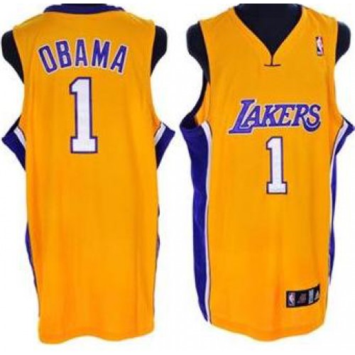 Los Angeles Lakers 1 Obama Yellow Jersey Cheap Los Angeles Lakers 1 Obama Yellow Jersey Cheap