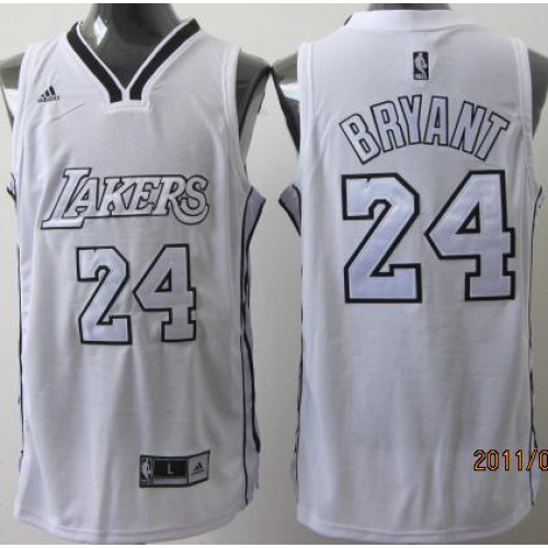 Los Angeles Lakers 24 Kobe Bryant White Silver Number Jersey Cheap Los Angeles Lakers 24 Kobe Bryant White Silver Number Jersey Cheap
