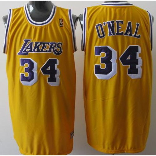 Los Angeles Lakers 34 Shaquille ONeal Yellow Jerseys Cheap Los Angeles Lakers 34 Shaquille ONeal Yellow Jerseys Cheap