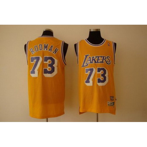 Los Angeles Lakers 73 RODMAN yellow SWINGMAN jerseys Cheap Los Angeles Lakers 73 RODMAN yellow SWINGMAN jerseys Cheap