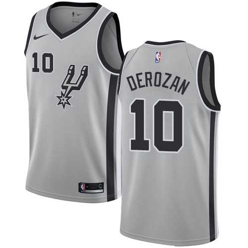 Mens Nike San Antonio Spurs #10 DeMar DeRozan Silver NBA Swingman Statement Edition Jersey Mens Nike San Antonio Spurs #10 DeMar DeRozan Silver NBA Swingman Statement Edition Jersey