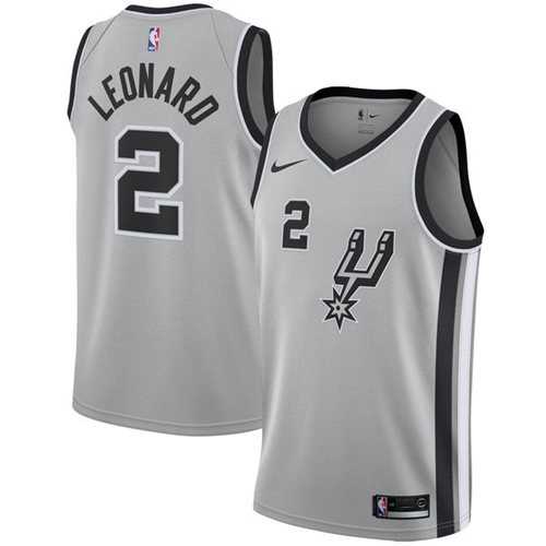 Mens Nike San Antonio Spurs #2 Kawhi Leonard Silver Statement Edition NBA Swingman Jersey Mens Nike San Antonio Spurs #2 Kawhi Leonard Silver Statement Edition NBA Swingman Jersey