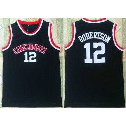 Milwaukee Bucks #12 Oscar Robertson Black Cincinnati Bearcats College Stitched NBA Jersey Milwaukee Bucks #12 Oscar Robertson Black Cincinnati Bearcats College Stitched NBA Jersey